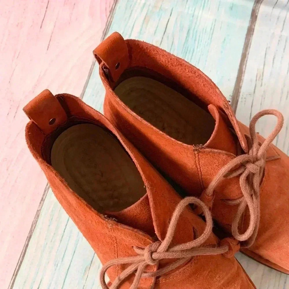 Hush puppies medium moyen orange suede booties - Picture 13 of 15